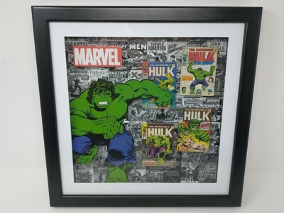 Silver Buffalo Incredible Hulk Wood Frame 3D Shadow Box Art Marvel John Romita