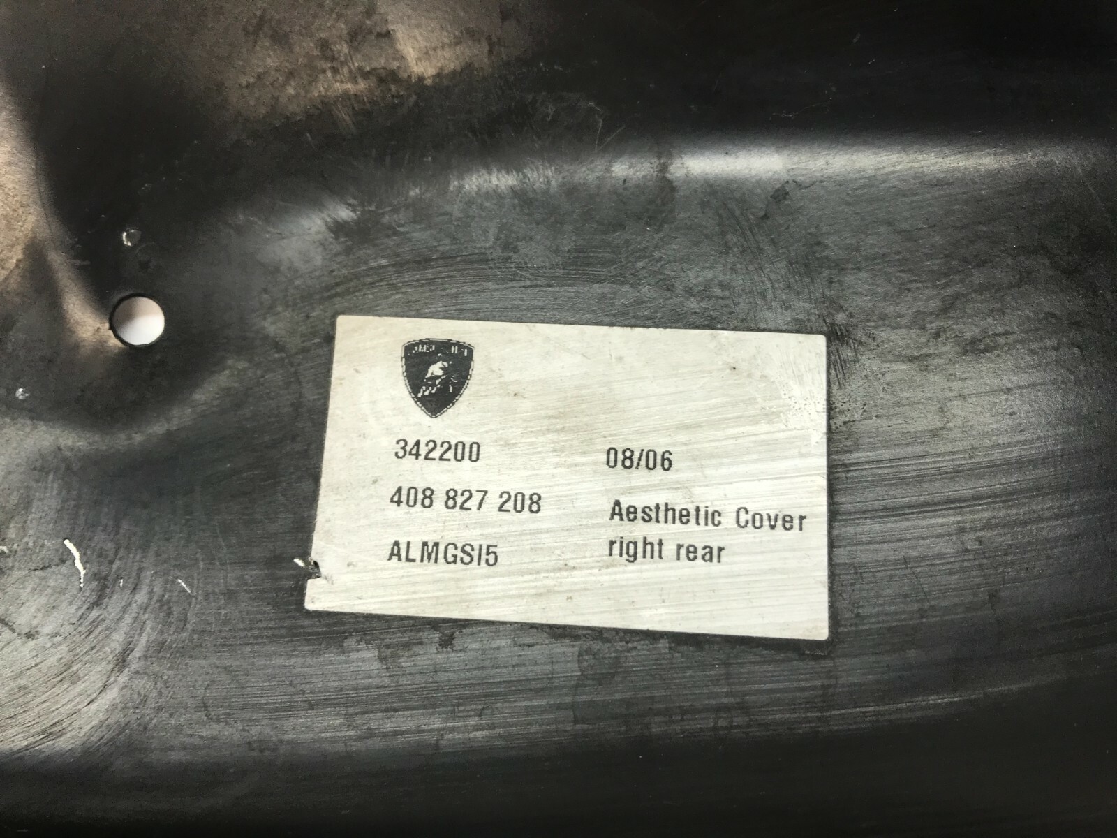 LAMBORGHINI GALLARDO LP560 PASSENGER RIGHT SPOILER HEAT SHIELD OEM 408827208
