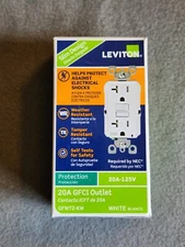 Leviton R92-GFWT2-0KW 20 Amp White SmartlockPro Self-Test GFCI - 078477709245