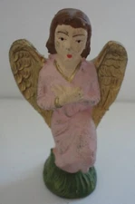 Vintage Manger Nativity Kneeling Angel Hand Painted Italy Composition Figure