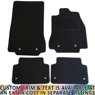 Jaguar XF 2014+ Fully Tailored 4 Piece Black Car Mat Set with 8 Clip Rings