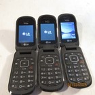set of 3 Verizon Lg - Un170 Flip Phones Black Has Charger