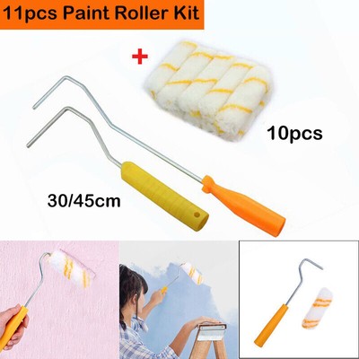 Advance 10pcs 4 ''Zoll Short Pile Mikrofaser Farbroller & Rahmen Orange /Gelb NEU