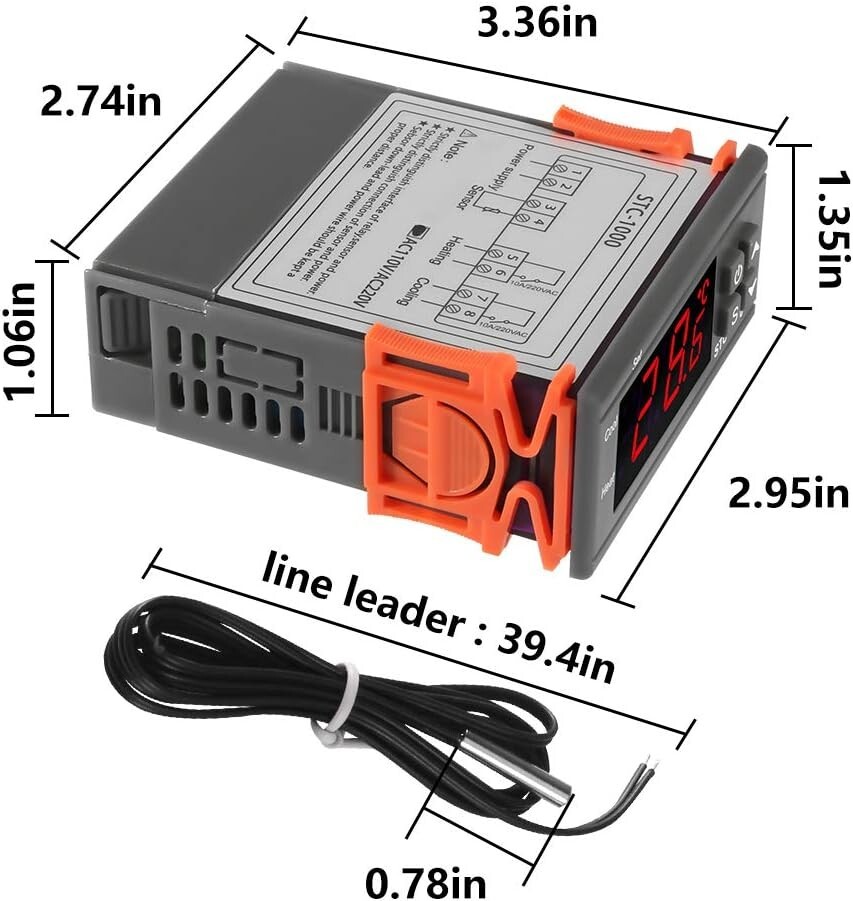 ITC-1000F 110V Digital Temperature Temp Controller Thermostat + NTC Sensor Probe