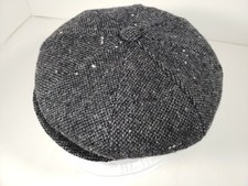 CAPAS GRAY TWEED NEWSBOY 8/4 CAP MADE IN USA ( FLAT GOLF NEWSBOY IVY DRIVING )