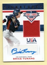 2017 Stars & Stripes SIGNATURES Brice Turang #/299 RC AUTO JERSEY - BREWERS