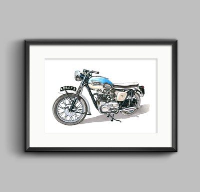 Triumph Bonneville T120 Pre Unit Motorbike Poster Print A1 Size Ebay