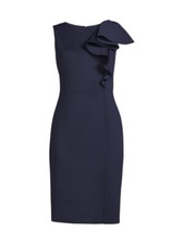 ELIZA J Women’s Ruffle Sheath Dress NWT Sz 6 Navy Blue Party Cocktail