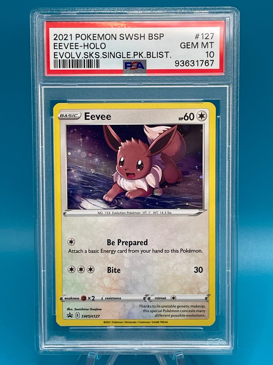 PSA 10 GEM MINT EEVEE CHASING SWIRL💫 SWSH127 BLACK STAR PSA 10 GEM MINT EEVEE CHASING SWIRL💫 SWSH127 BLACK STAR