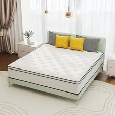 12" 14" White Mattress Gel Memory Foam Pocket Spring Twin Full Queen King Size