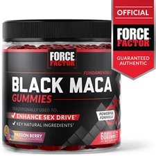 Force Factor Black Maca Gummies, 400mg, Enhance Sex Drive, Passion Berry Flavor