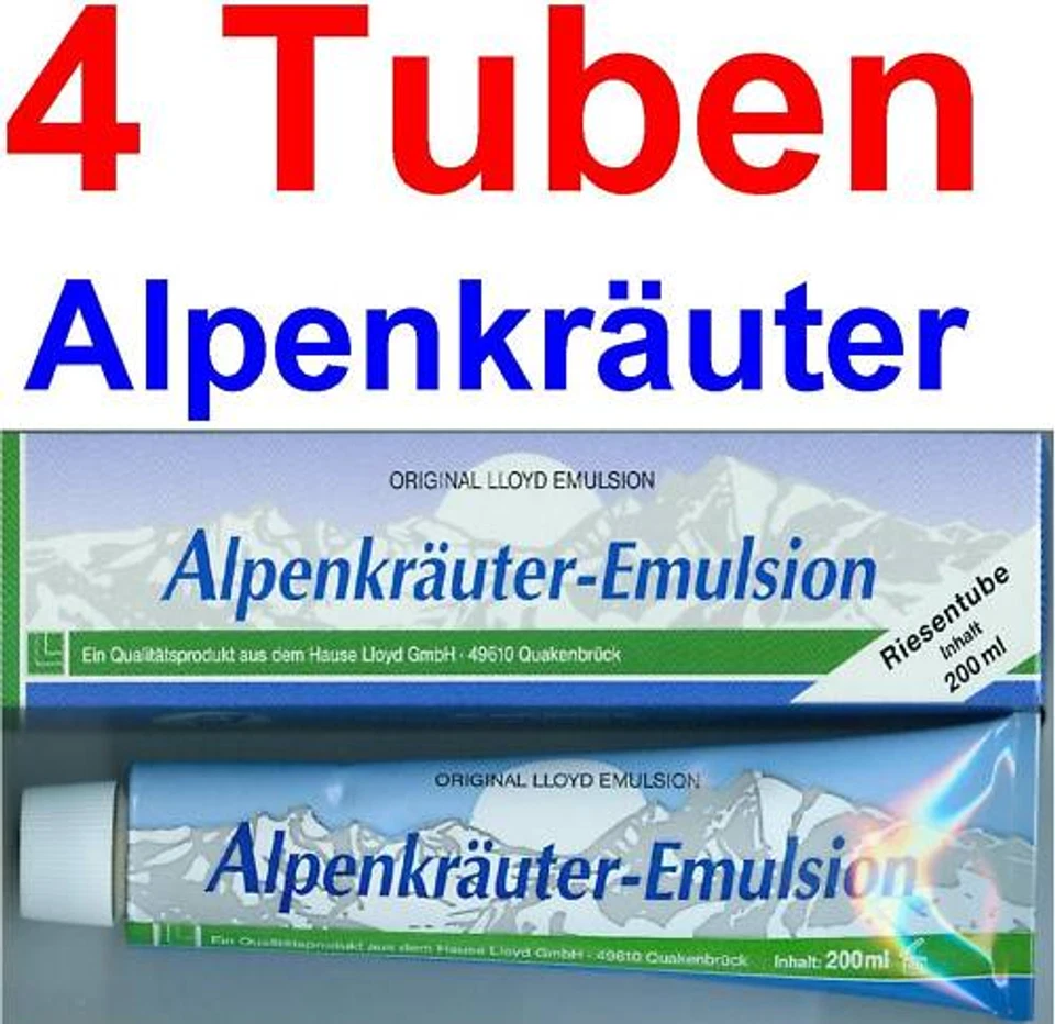 (21,00 EUR / 1Ltr.) LLOYD Alpenkräuter Emulsion Balsam 4 x 200 ml Salbe