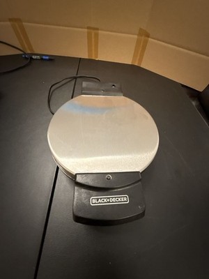 Black+Decker Rotating Belgian Waffle Maker Stainless Steel