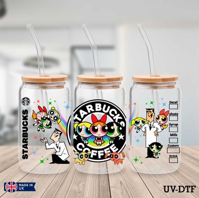 Powerpuff Girls UV DTF Aufkleber - 16 Unzen Libbey Dose Glasfolie yn921