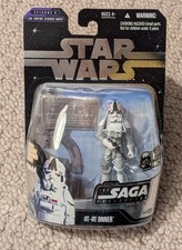 2006 Hasbro AT-AT Driver Star Wars The Saga Collection Figure Silver Stand