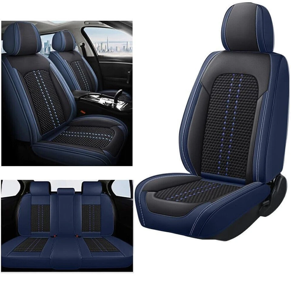 Juego completo de funda de asiento de coche de 5 asientos de cuero protector trasero delantero para Toyota Cvhctqlg Foto 2 de 4