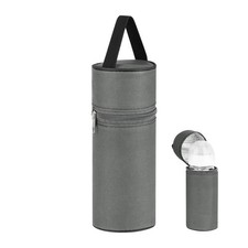 Gray Insulated Baby Bottle Tote Bag Portable Breastmilk Cooler Fits 29oz