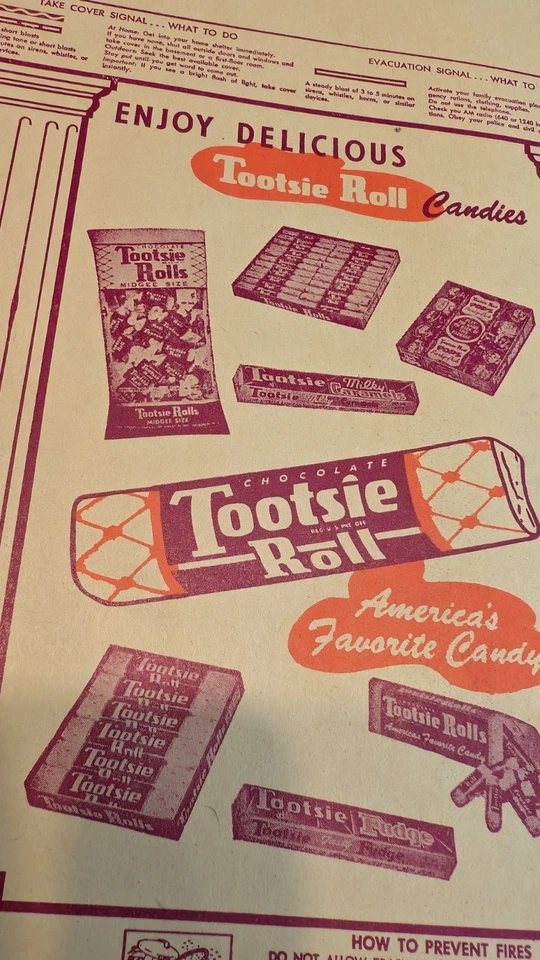 (5) New Old Stock Book Covers 1958 Tootsie Roll Advertisement Mendon Mass. - Image 2 of 4