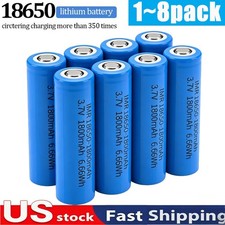 1-8 Pack 3.7V Rechargeable Button top Batteries 1800mAh Smart Charger lot