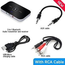 Bluetooth 5.3 Audio Transmitter Receiver AUX RCA USB Adapter for TV Car PC
