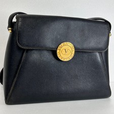 Valentino Valentino Shoulder Bag Black Leather Brand Logo Hardware