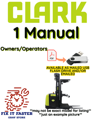 #ad CLARK ROS 40 ORDER SELECTOR FORKLIFT OPERATORS OWNERS MANUAL PDF ON USB $30.00