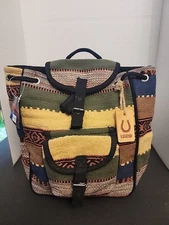 Sun 'N' Sand Women's Boho Hippie Cotton Multicolored Backpack