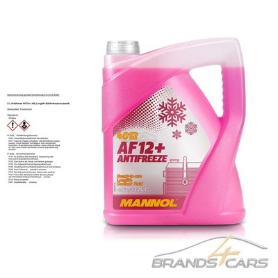 5 L LITER MANNOL ANTIFREEZE AF12+ (-40°C) LONGLIFE FROSTSCHUTZMITTEL KÜHLER ROT