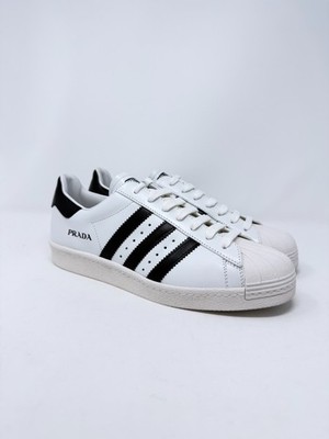 Size 9.5 - Prada x adidas Superstar White Black Made in Italy | eBay