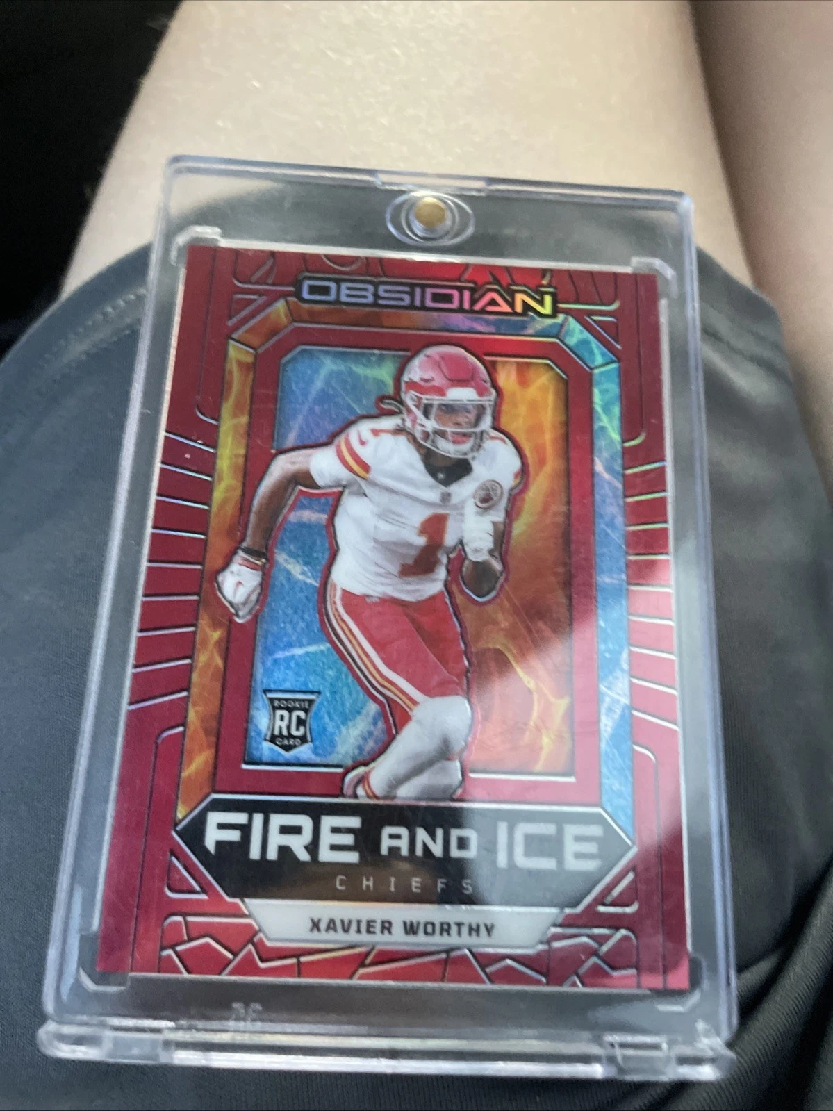 Xavier Worthy Panini Obsidian Fire and Ice #15 Silver