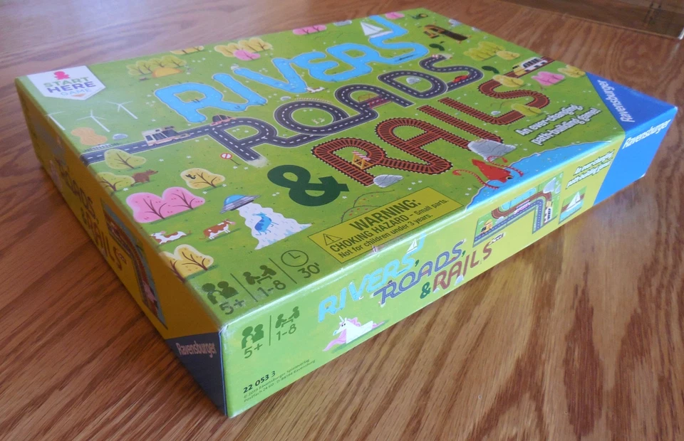 EUC  2019 Ravensburger "Rivers, Roads & Rails" Game for 1-8 Players  Ages 5+ - Image 2 of 4