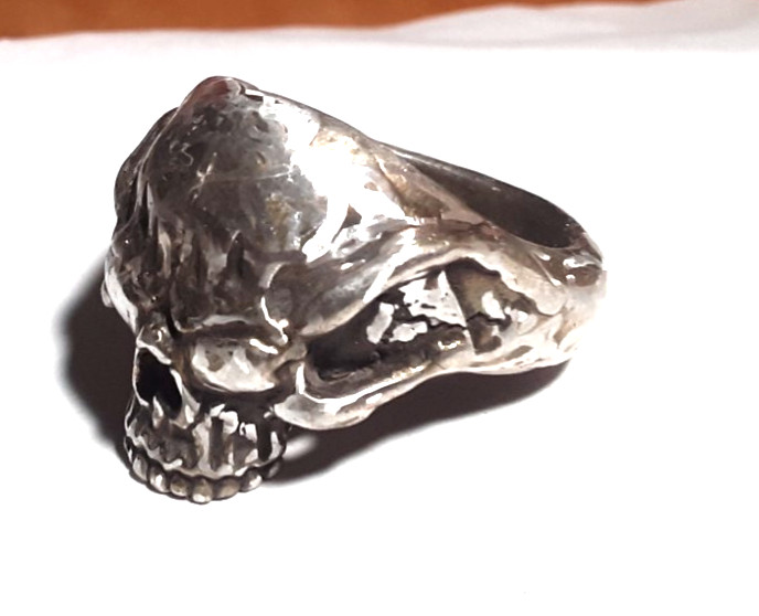 Heavy Solid Silver Biker Custom Ring - image 6