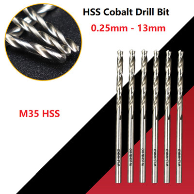 M35 HSS Cobalt Jobber Drill Bit 0.25mm - 13mm - For Drilling Wood, Steel, Metal