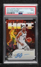 2023-24 NBA Hoops Premium Stock Disco Prizm Day'Ron Sharpe PSA 9 MINT Auto 8d2