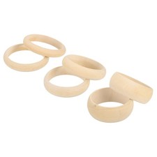 6Pcs Wood Bangle Bracelets 67mm/70mm/67mm for Jewelry Making Home Decor 