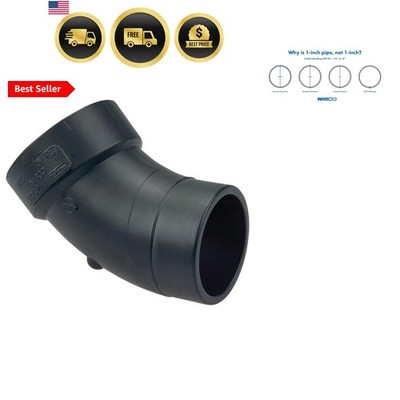 Fig No U5806-2, 3 in. ABS DWV 45 Degree Street Elbow Spigot x Hub, Solvent Weld