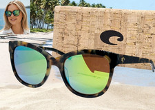 COSTA DEL MAR vintage tortoise/green mirror BIMINI polarized 580G sunglasses NEW
