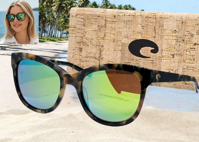 COSTA DEL MAR vintage tortoise/green mirror BIMINI polarized 580G