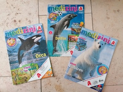 3x Medizini Super Poster Tiere, Delfin Wal Orca Eisbär
