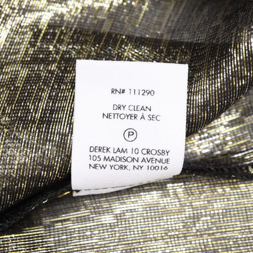 Derek Lam 10 Crosby Sz 0 Silk Blend Gold Metallic Blouse Ruffle Party Formal NYE - Picture 13 of 17