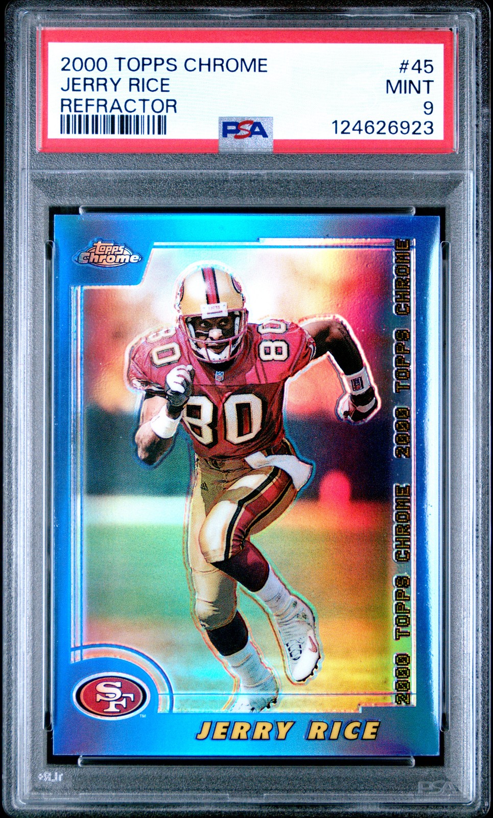 2000 TOPPS CHROME REFRACTOR #45 JERRY RICE PSA 9