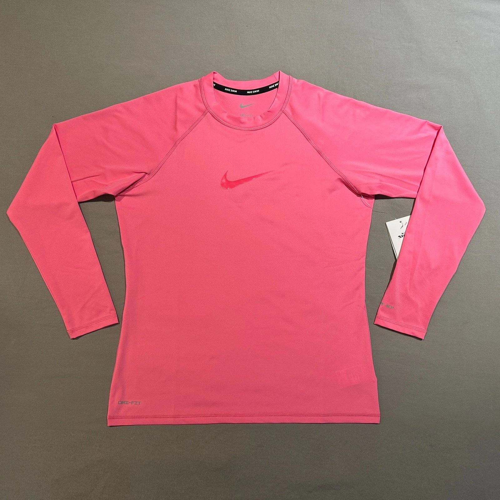 Nike Long Sleeve Rashguard Top Surf Swim Dri-FIT Pink Womens Large