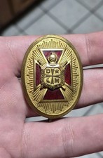SCARCE 1920-31 MASONIC ORDER OF DEMOLAY GUILLOCHE ENAMELED BADGE BUCKLE MEDAL