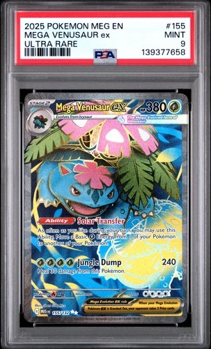 2025 POKEMON MEG EN-MEGA EVOLUTION ULTRA RARE #155 MEGA VENUSAUR EX PSA 9