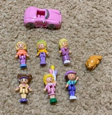 Polly Pocket Dolls Lot  1990's Original Bluebird + Rare Car Animal Free Ship