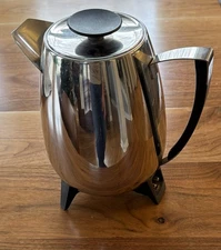 Vintage West Bend Coffee Percolator 1960s MCM Mid Century Modern Chrome Electric