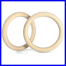 Wood Gymnastic Rings Rings Only and Exercise Videos Guide for Gym, Compatible...