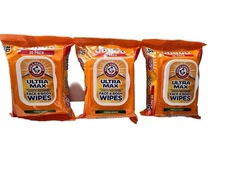 Lot of 3Arm & Hammer Ultra Max Face & Body Wipes Fresh Scented  30 Wipes Each .