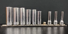 ☑️ Snap-On 9 Pc 3/8” Drive SAE 6 Point Deep Socket Set SFS *Pre-owned*