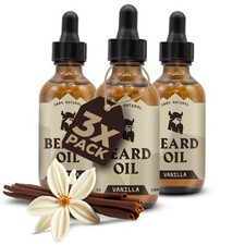 Striking Viking Beard Oil for Men 2 Fl Oz, Pack of 3, Vanilla Nourishing Jo...